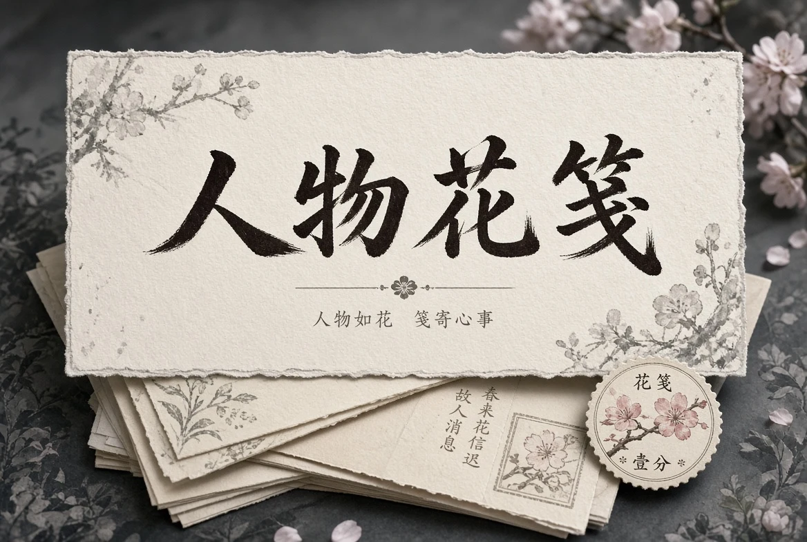 人物花笺